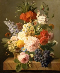 Nature morte aux fleurs et aux fruits, 1827